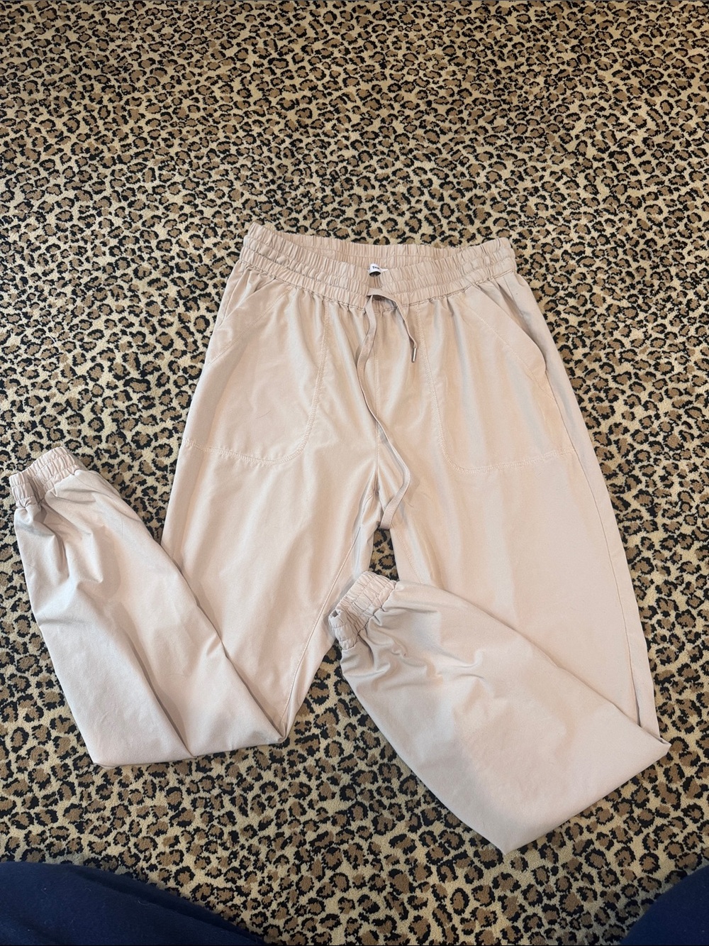 TNA Beige Drawstring Jogger Pants